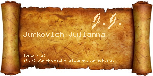 Jurkovich Julianna névjegykártya